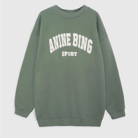 Anine Bing Sport Green Tyler Oversized Sweatshirt in Artichoke - Picture 3 of 7